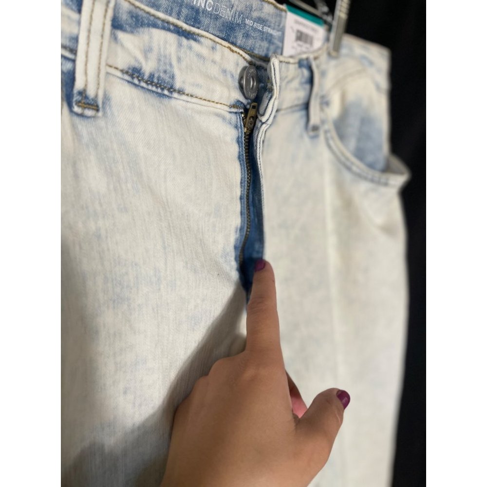 INC Denim Mid Rise Straight - Picture 7 of 12